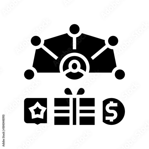 referral rewards glyph icon vector illustration