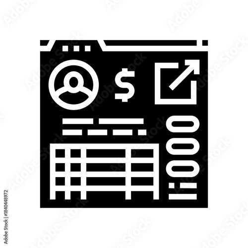 referral statistics glyph icon vector illustration