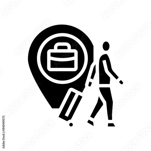 work abroad opportunity glyph icon vector illustration