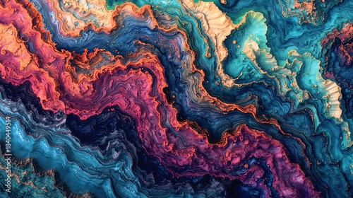 Vibrant Fluid Abstract With Neon Blue and Red Swirls in AI