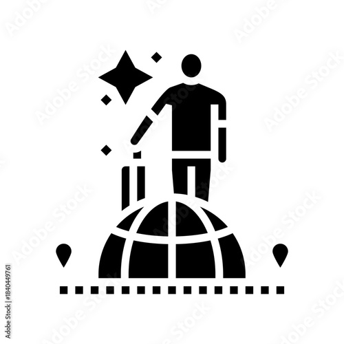 expat lifestyle glyph icon vector illustration