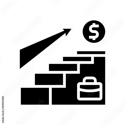 income ladder unequal spacing glyph icon vector illustration