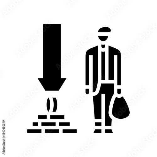 low, financial class glyph icon vector illustration