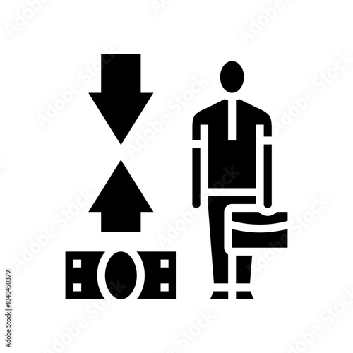 middle financial class glyph icon vector illustration