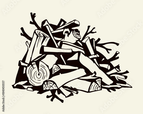 Vector drawing. A bunch of branches.