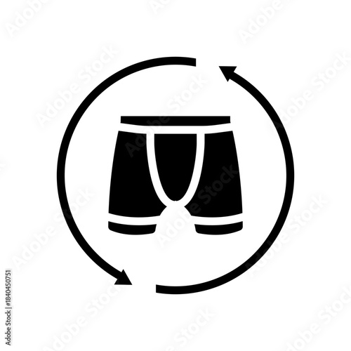 change into clean underwear daily glyph icon vector illustration