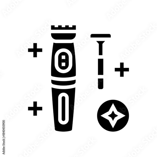 keep intimate grooming tools clean glyph icon vector illustration