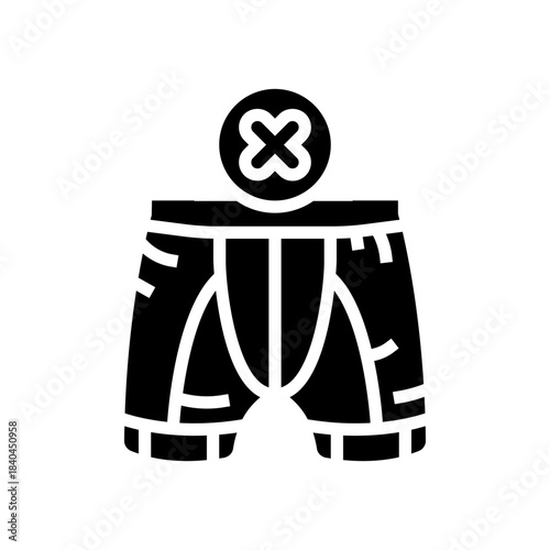 avoid wearing tight clothing glyph icon vector illustration