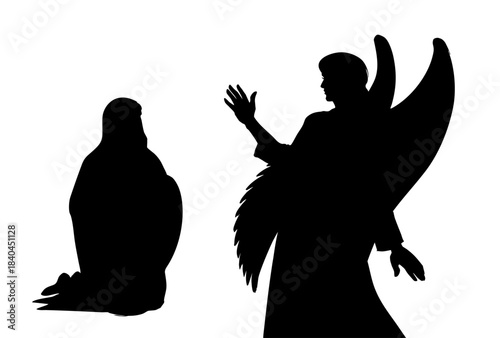 Vector illustration. The Angel Annunciation to Mary.