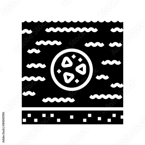 ocean pollution microplastic glyph icon vector illustration