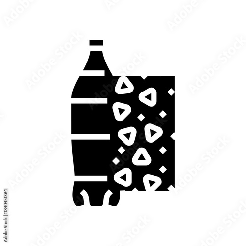plastic bottle breaking into microplastics glyph icon vector illustration