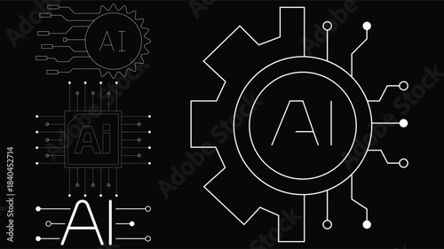 Stunning vibrant neon AI icons representing machine learning and complex digital automation systems.