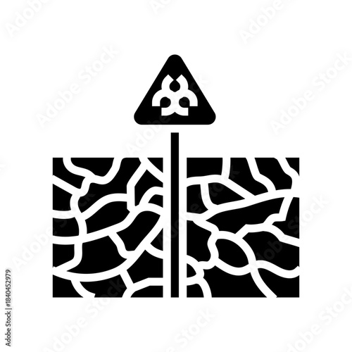 cracked earth chemical signs glyph icon vector illustration
