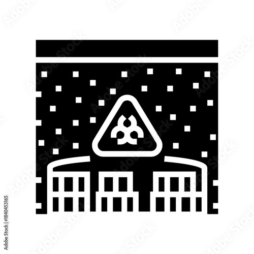 buried chemical waste barrels glyph icon vector illustration