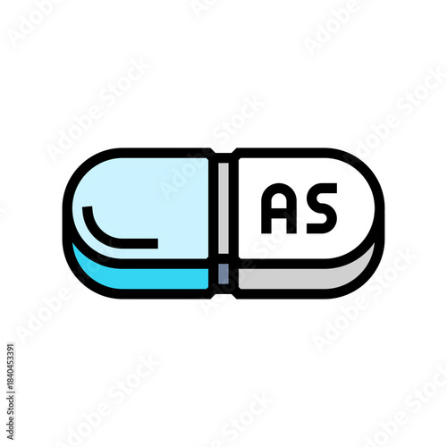 steroid pill capsule color icon vector illustration
