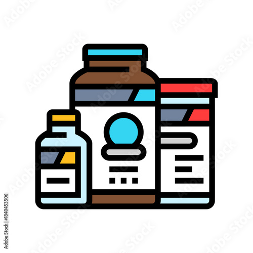 supplement stack steroids color icon vector illustration