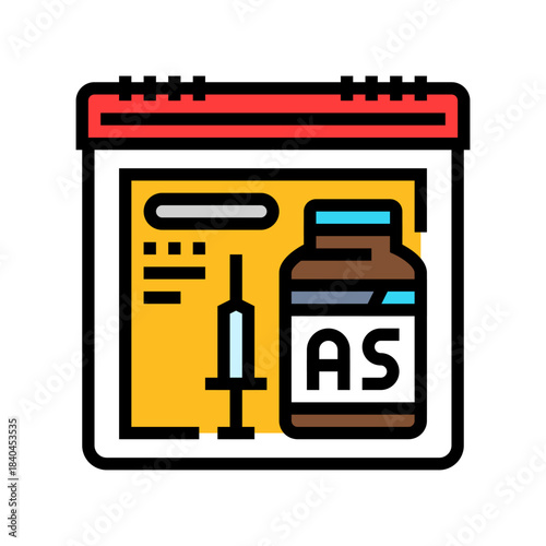 steroid cycle calendar color icon vector illustration