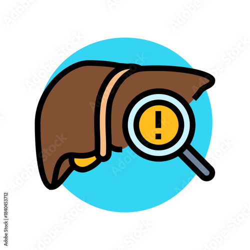 liver health warning color icon vector illustration