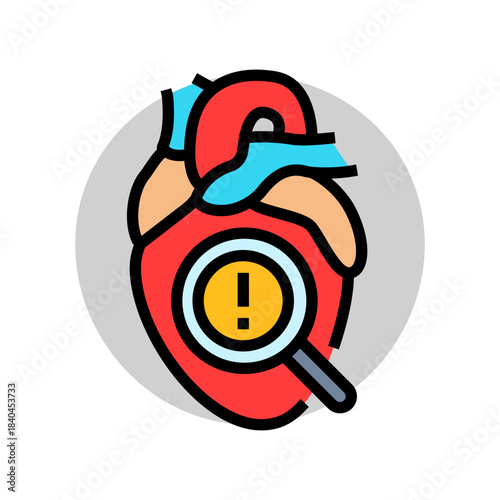 heart health warning color icon vector illustration