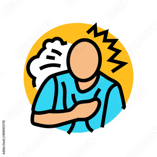 dyspnea color icon vector illustration