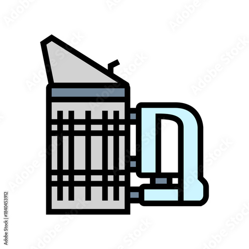 bee smoker tool emitting smoke color icon vector illustration