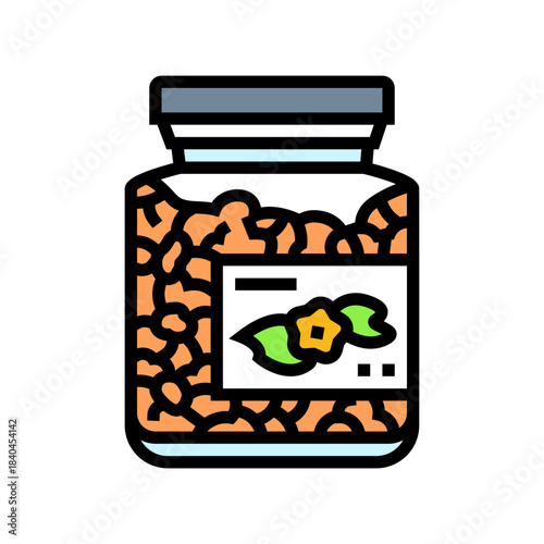 pollen granules jar color icon vector illustration