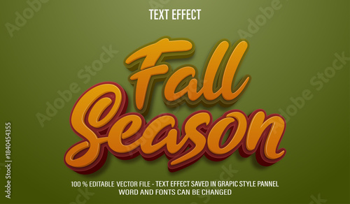 Fall Season 3d editable text effect style