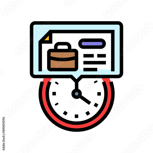 temporary contract time limit color icon vector illustration