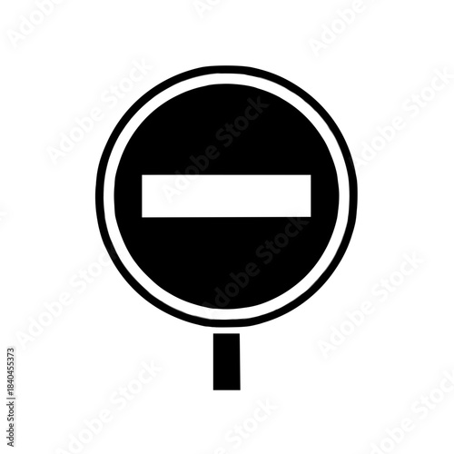 Free Download Black No Entry Traffic Sign Silhouette Icon - GFXLoad