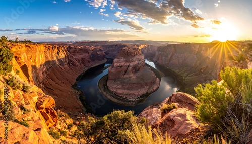 Wallpaper Mural Horseshoe Bend Arizona Sunset Landscape. Torontodigital.ca