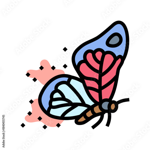 butterfly pollen dust on wings color icon vector illustration