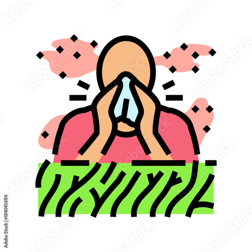 hay fever color icon vector illustration