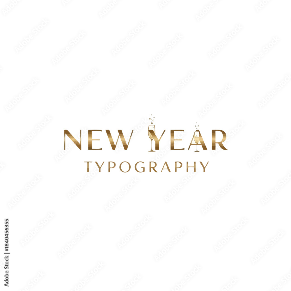 Fototapeta premium Elegant new year typography graphic with subtle festive elements