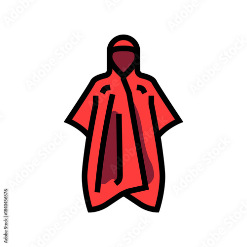 poncho raincoat color icon vector illustration