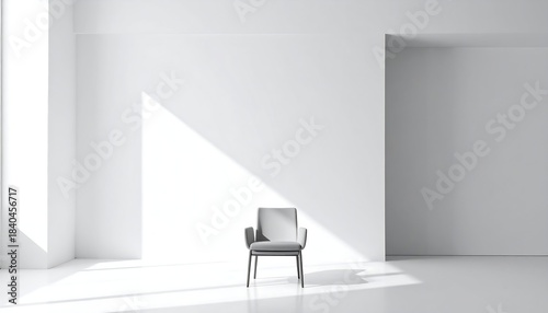 Wallpaper Mural Minimalist Interior with Single Chair and Light Rays. Torontodigital.ca