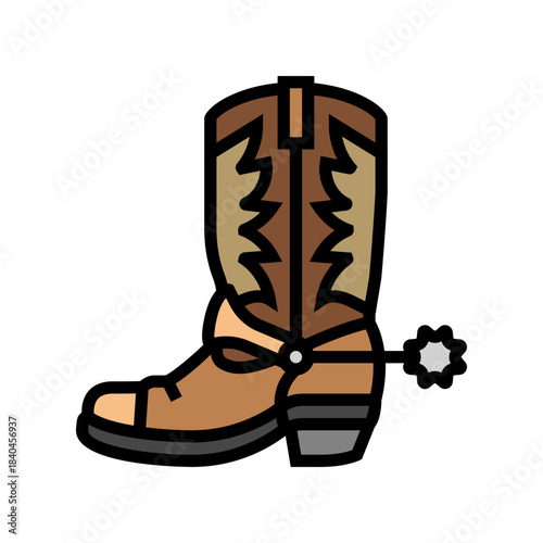spurs on boots color icon vector illustration