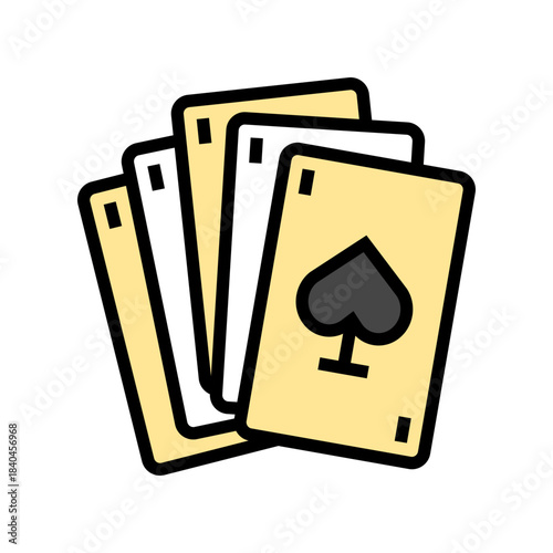 playing cards ace of spades color icon vector illustration