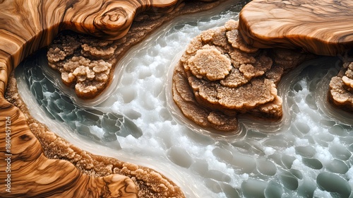 High-End Wood and Resin Craftsmanship Detail