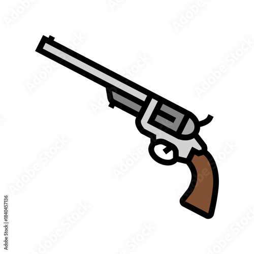 colt revolver color icon vector illustration
