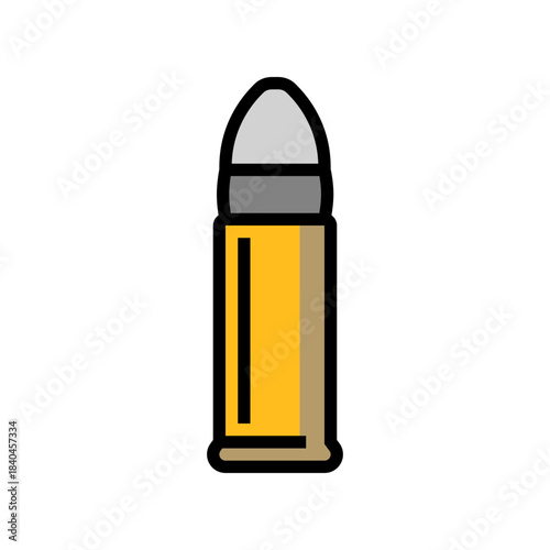 bullet and shell casing color icon vector illustration