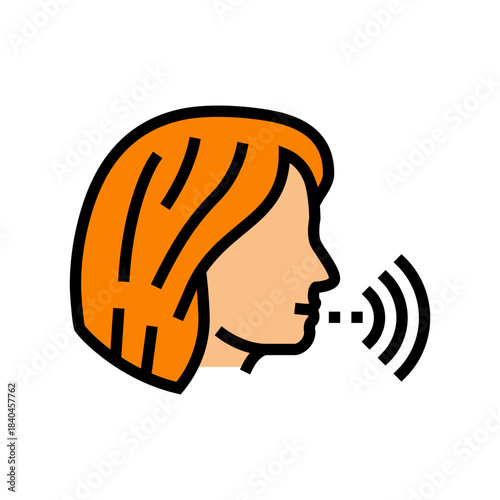 woman voice deepening color icon vector illustration