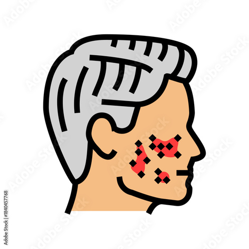 acne on face color icon vector illustration