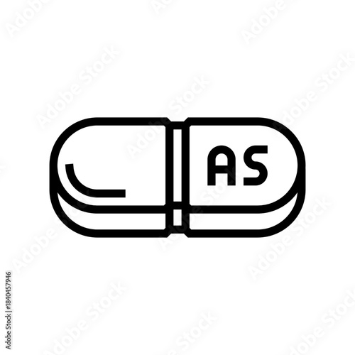 steroid pill capsule line icon vector illustration