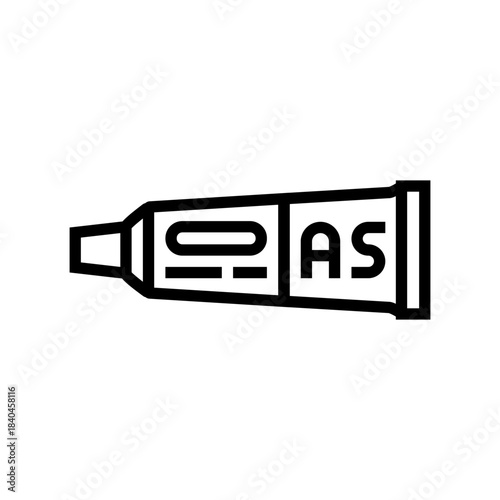 steroid cream tube line icon vector illustration