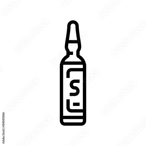 steroid ampoule label line icon vector illustration