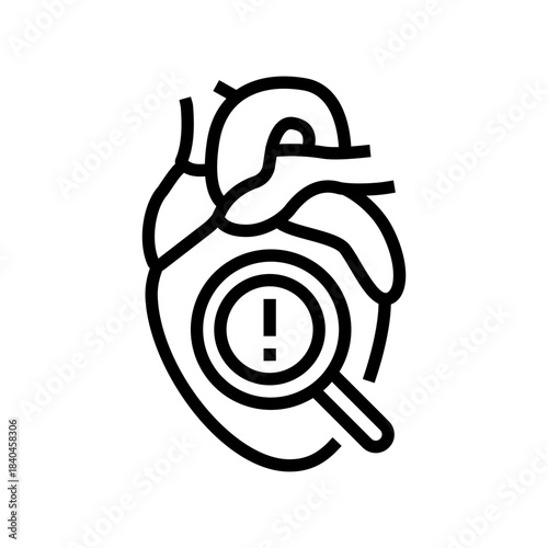 heart health warning line icon vector illustration