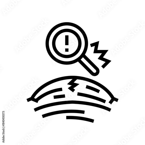 muscle tear risk warning line icon vector illustration