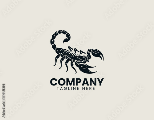 Leaf Scorpion Insect black vector logo illustration