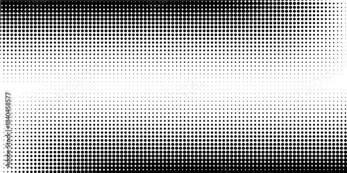 Set of halftone dots gradient pattern texture isolated on white background. Straight dotted spots using halftone circle dot raster texture.