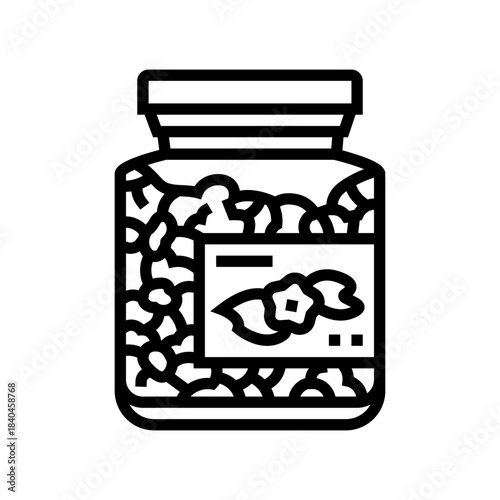 pollen granules jar line icon vector illustration